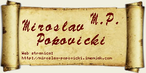 Miroslav Popovicki vizit kartica